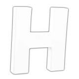 Petite lettre H 12cm - Blanc