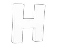 Petite lettre H 12cm - Blanc