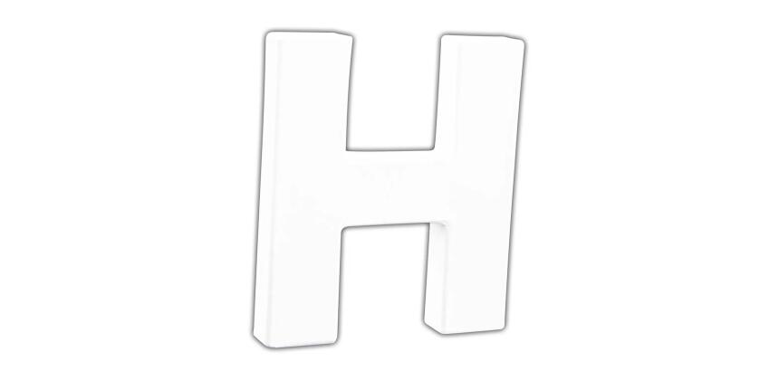 Petite lettre H 12cm - Blanc