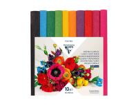CRÉPON FLEURISTE, Pack de 10 rouleaux au format 25x100cm - Assortiment vif