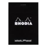 dotPad - bloc agrafé Rhodia N°12 8,5x12 cm dot 80 feuillets 80g - Noir
