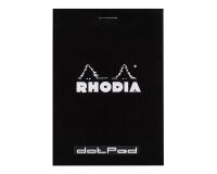 dotPad - bloc agrafé Rhodia N°12 8,5x12 cm dot 80 feuillets 80g - Noir