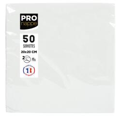 Servilleta pronappe celulosa micro grofada 20x20 cm 2 capas color blanco paquete de 50 unidades