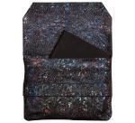 CÉLESTE CUIR Pochette à rabat 26x18 cm Lazer Noir