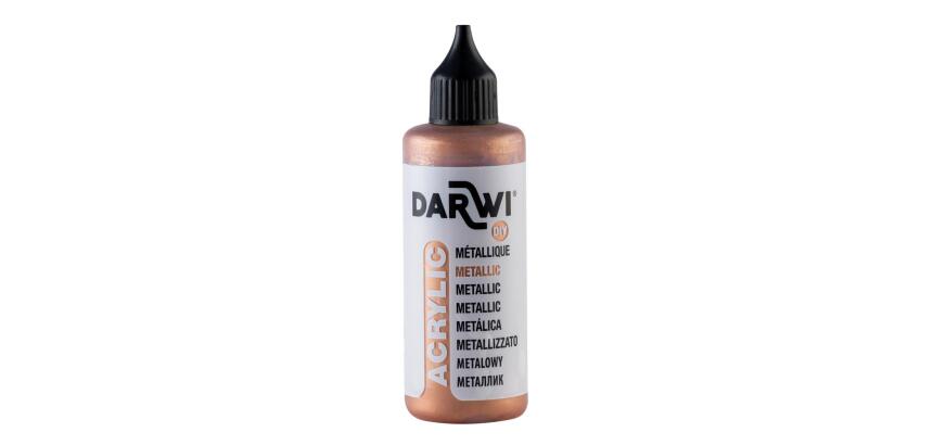 Darwi Flacon de 80 ml de Peinture Acrylique Universelle Métallique - Bronze