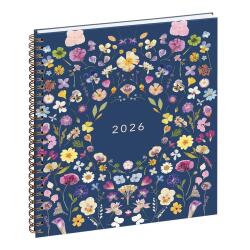 Agenda de bureau Eurotime 22S spiralé Chemin des Marettes intérieur recyclé 18,5 x 22,5 cm Semainier décembre 2025 à décembre 2026 - Bleu
