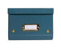 Boîte de rangement à plat carton 20x26x15cm Néo Déco - Bleu canard