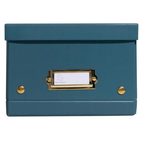 Cajas de almacenamiento NeoDeco - 21,5x28x15cm, A5+ - Azul pato