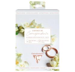 SET DE CORRESPONDANCE THÉMATIQUE, 8 enveloppes Pollen C6 (114x162mm) 120g + 8 cartes pliées 110x155m 185g, Mariage