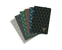 Neo Deco carnet piqûre textile 9x14cm 96 pages ligné motifs assortis papier ivoire 90g - Assortis