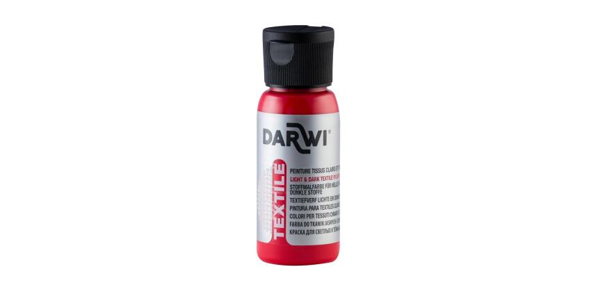 DARWI Flacon de 50 ml de Peinture Textile Opaque - vermillon
