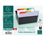 Intercalaires pour boite à fiches, imprimés de A à Z carte blanche 160g 25 compartiments - A7 - Blanc