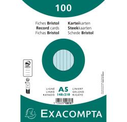 Fichas de cartulina bristol 205 g/m2 - Rayado - 148x210 mm