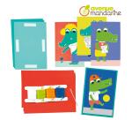 Boîte créative, Cartes à lacer, Famille Croco - Multicolore
