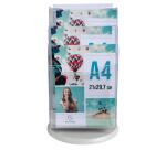 Distributeur de prospectus tourniquet de table 6 Compartiments A4 - Cristal