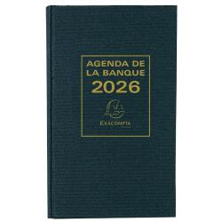 Agenda de bureau Banquier large Euro et cents 17,5 x 28 cm Journalier 2026 - Noir