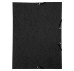 Glossy Card Flapless Elastic Folder 350gm2, A4 - Black