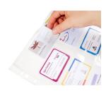 Sachet de 10 pochettes perforées pour cartes de visite 10 emplacements - polypropylène lisse 11/100e - A4 - Cristal