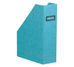 Rhodiarama porte-revues simili cuir italien 10x25x31 cm - Turquoise