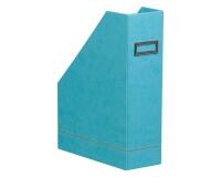Rhodiarama porte-revues simili cuir italien 10x25x31 cm - Turquoise