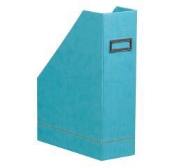 Rhodiarama porte-revues simili cuir italien 10x25x31 cm - Turquoise