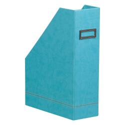 Rhodiarama porte-revues simili cuir italien 10x25x31 cm - Turquoise