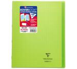 Cahier piqué Koverbook 24x32cm 96 pages petits carreaux couverture polypropylène transparent - Vert