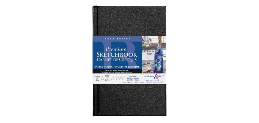 Beta Series carnet rembordé rigide 26F 14x21,6cm 270g - Blanc