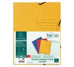 Paquet de 3 chemises à élastiques 3 rabats carte lustrée 355gm2 - A4 - Couleurs assorties