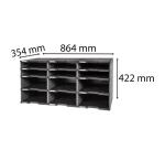 Module de classement Modulodoc - set 12 cases sans tiroirs Ecoblack - Gris foncé