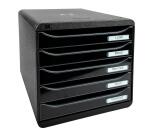 Módulo BIG-BOX PLUS con 5 cajones para documentos A4+, ultra-rígido y con stop de seguridad - 347x278x271 mm - GLOSSY