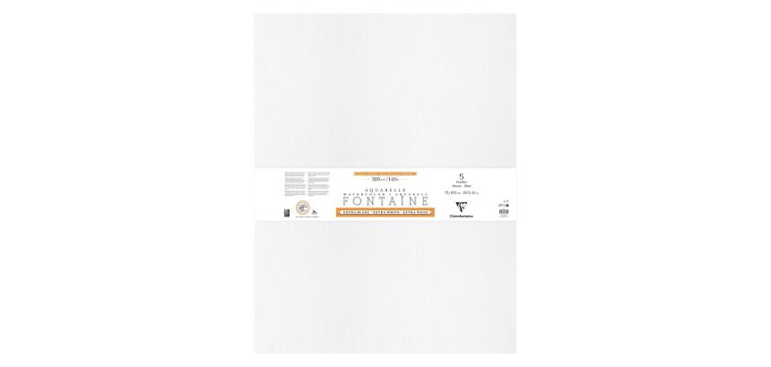 Fontaine Extra Blanc Grain Satiné paquet 5F 75x105cm 300g