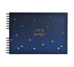 Album photos à spirales 50 pages noires - Format 32x22cm - LIFE rouge