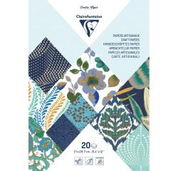 PAPIER ARTISANAL, Bloc encollé de 20 feuilles au format 21x29,7cm