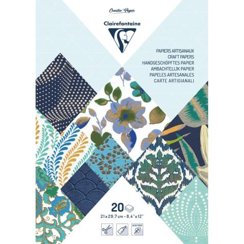 PAPIER ARTISANAL, Bloc encollé de 20 feuilles au format 21x29,7cm