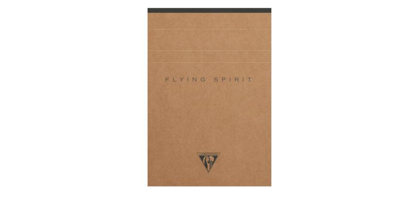 Bloc entoilé en-tête Flying Spirit Kraft A6 140 pages détachables ligné motifs assortis papier ivoire 90g - Brun