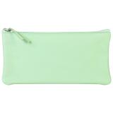CUIR TEINTÉ Trousse plate 22x11 cm Vert pistache