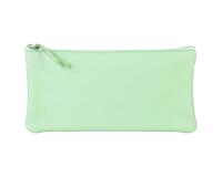 CUIR TEINTÉ Trousse plate 22x11 cm Vert pistache