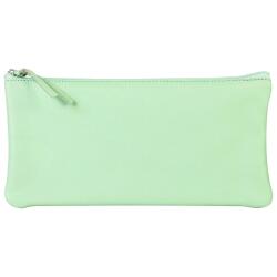 CUIR TEINTÉ Trousse plate 22x11 cm Vert pistache