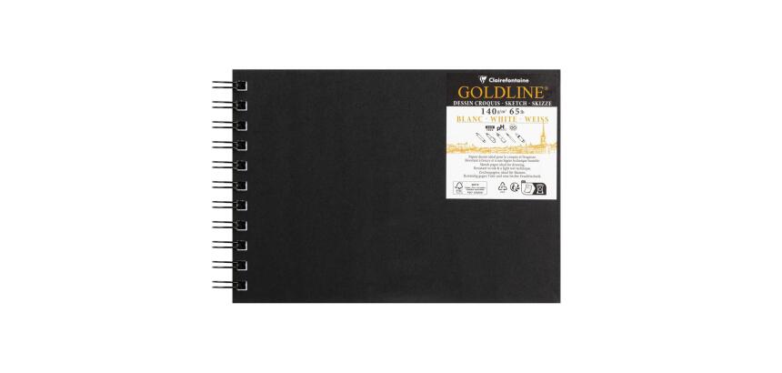 Goldline carnet spiralé 50F A5 140g paysage - Blanc