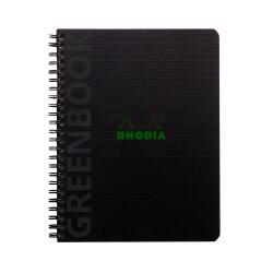 Rhodiactive Greenbook petits carreaux 5/5, A5+, perf.6 trous, papier recyclé 90g FSC® - Noir