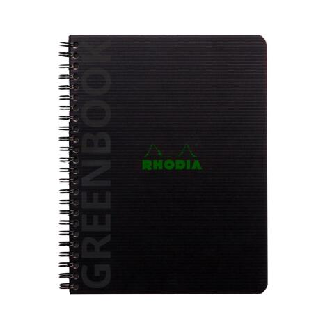 Rhodiactive Greenbook petits carreaux 5/5, A5+, perf.6 trous, papier recyclé 90g FSC® - Noir