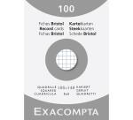 Estuche Exacompta de 100 fichas Exacompta cartulina Bristol - cuadricula 5x5 sin taladro 105x148mm - Blanco