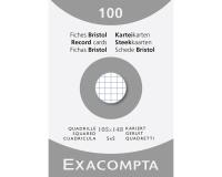 Pk 100 Exa Record Cards 105/148 Sq White - White