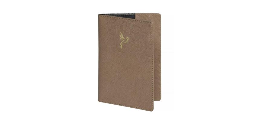 Etui passeport Elise. - Taupe