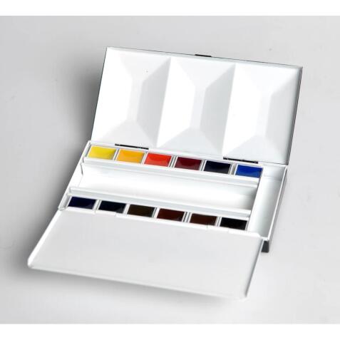 Aquarelle Boite Bijou 12 demi-godets