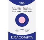 Fichas de cartulina bristol 205 g/m2 - Liso - 74x105 mm - Rosa