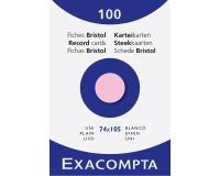 Fichas de cartulina bristol 205 g/m2 - Liso - 74x105 mm - Rosa