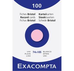 Fichas de cartulina bristol 205 g/m2 - Liso - 74x105 mm - Rosa
