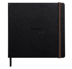 Rhodia Touch - Carb'on Book - brochure rembordé rigide 21x21 cm 112p uni papier Carb'on NOIR 120g - Noir